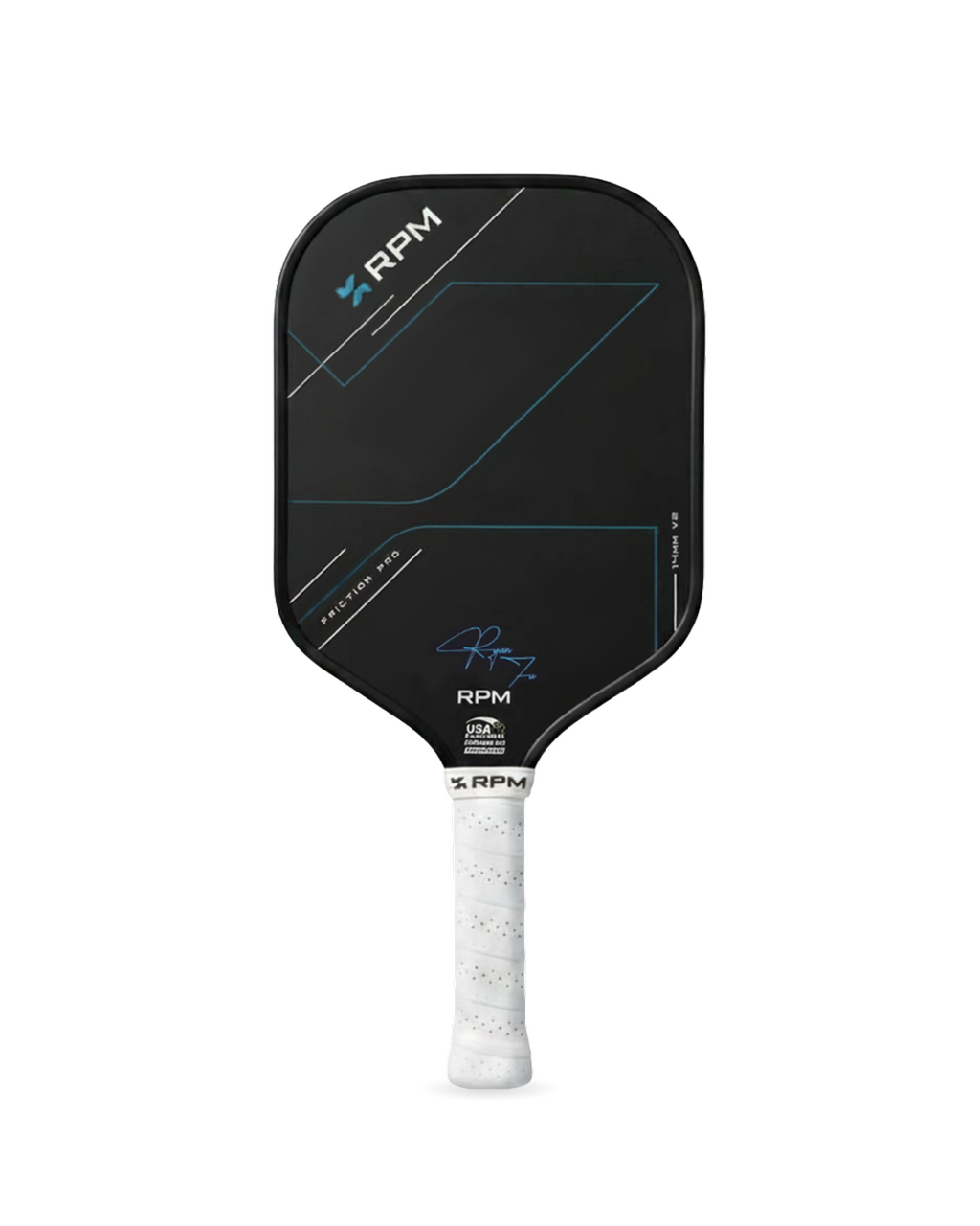 RPM Friction Pro V2 14mm Hybrid Flat Top Pickleball Paddle